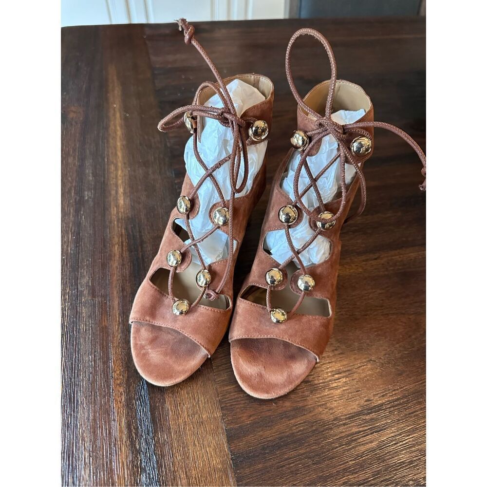 Rebecca Minkoff Brown Lace-Up Sandals